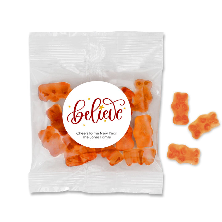 Believe Champagne Gummy Bears, Prosecco Christmas Party Favors