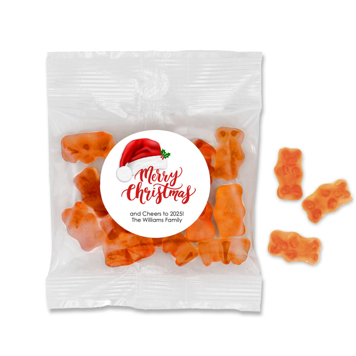 Merry Christmas Champagne Gummy Bears, Christmas Party Favors