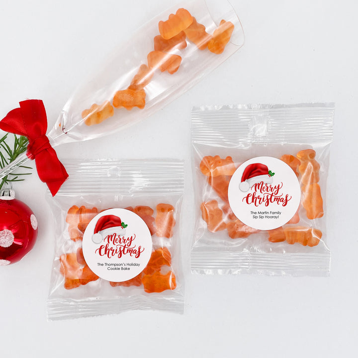 Merry Christmas Champagne Gummy Bears, Christmas Party Favors