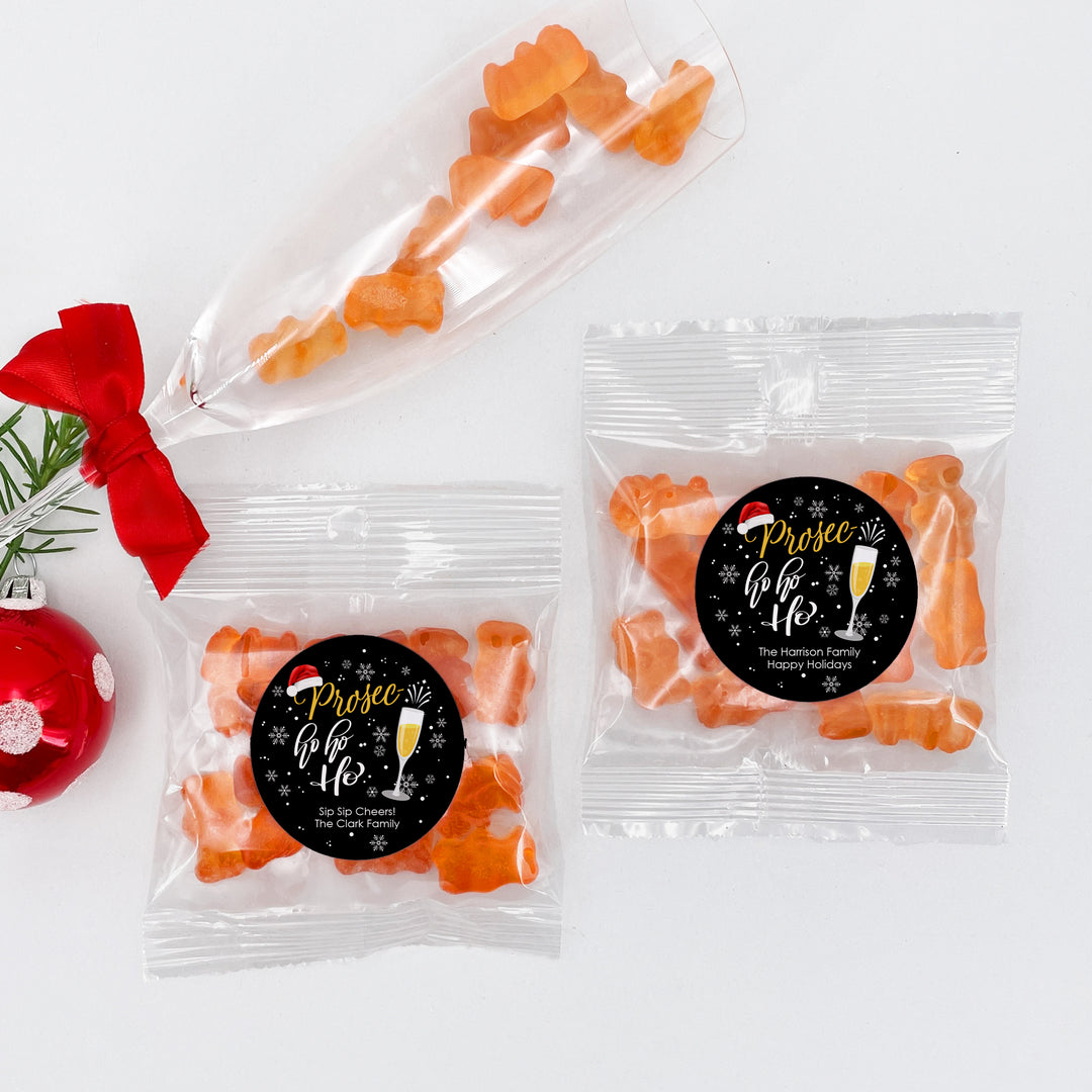 Prosecco Ho Ho Ho Champagne Gummy Bears, Christmas Party Favors