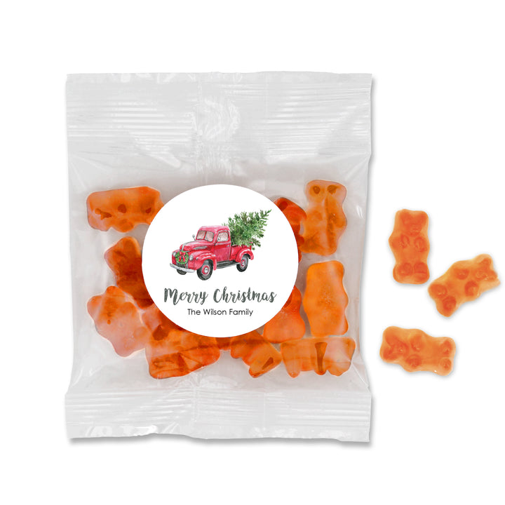 Red Pickup Truck Champagne Gummy Bears, Prosecco Christmas Party Favor