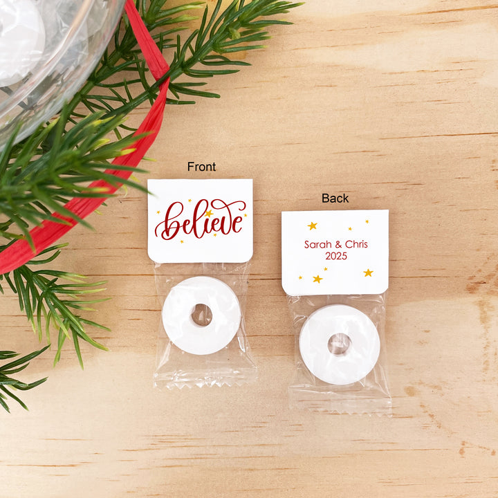 Believe Christmas Mints, Personalized Life Saver Christmas Mints