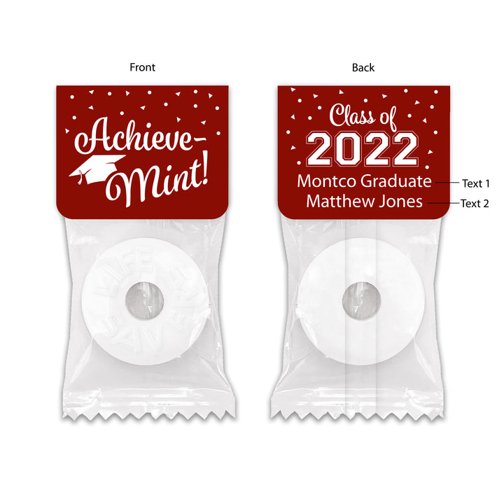 Personalized Life Saver Mint Graduation Favors,  CommenceMint, AchieveMint