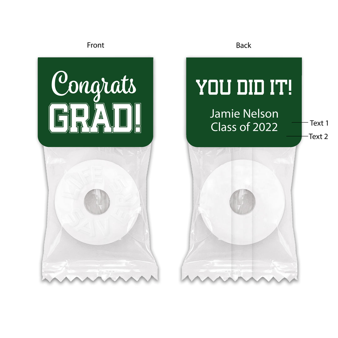 Congrats Grad Life Saver Mint Favors, Graduation Favors
