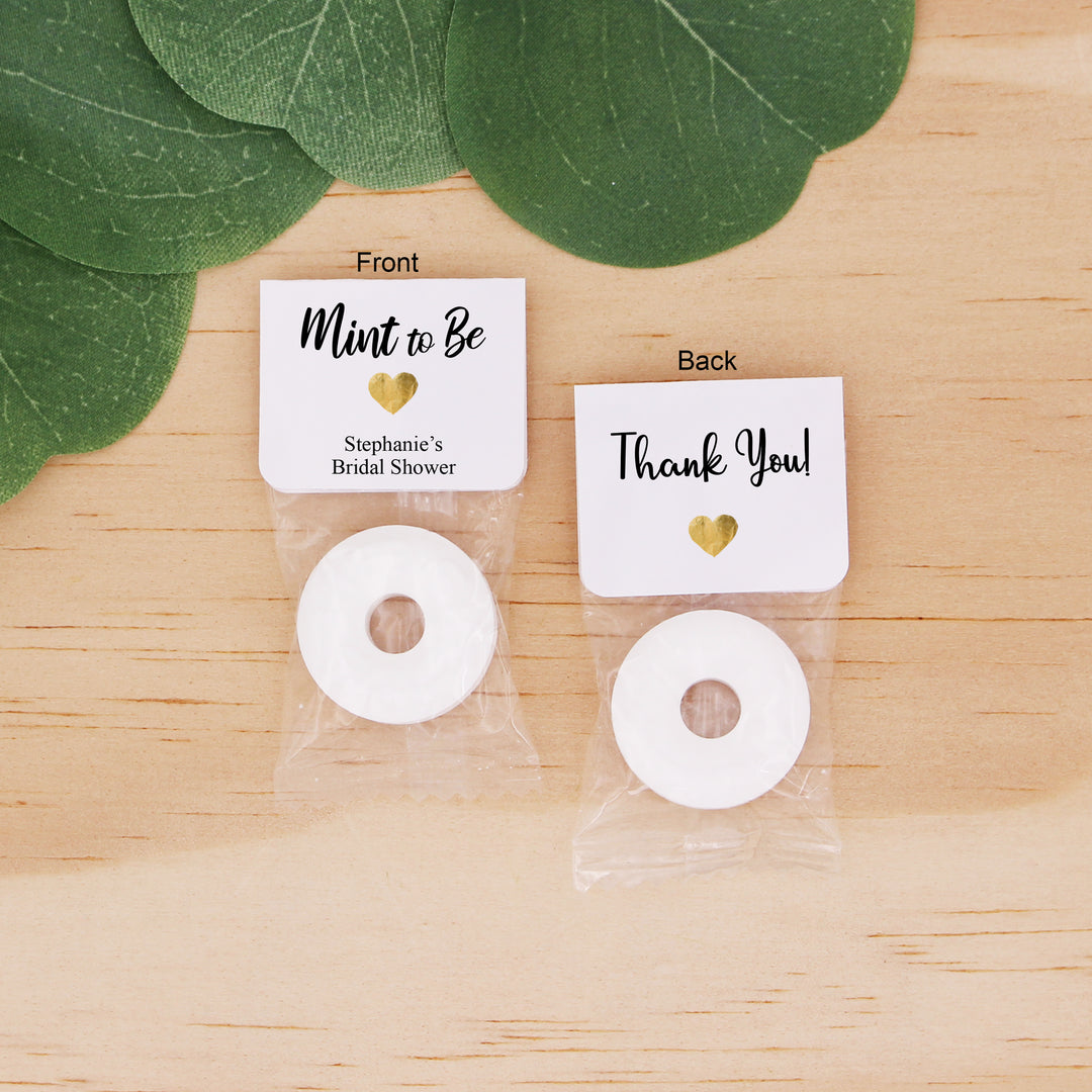 Mint to Be Wedding Favor Mints, Life Saver Mint, Gold Heart