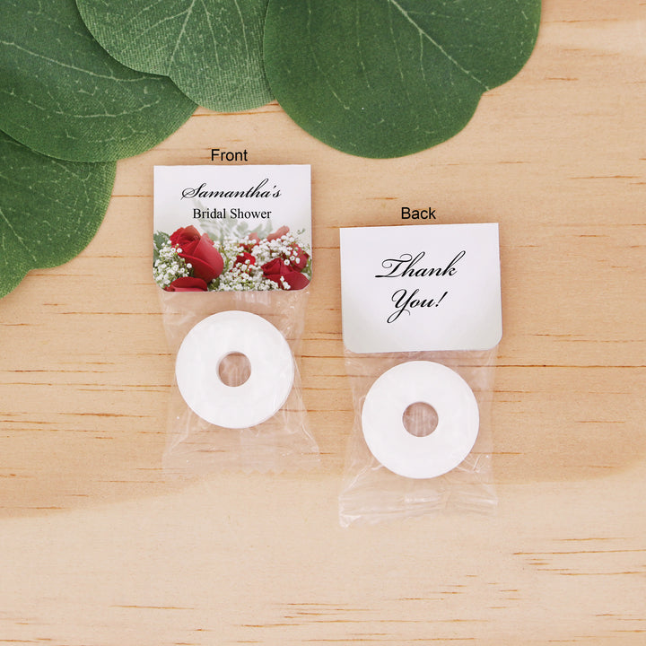 Mint to Be Wedding Favor Mints, Life Saver Mint, Red Roses