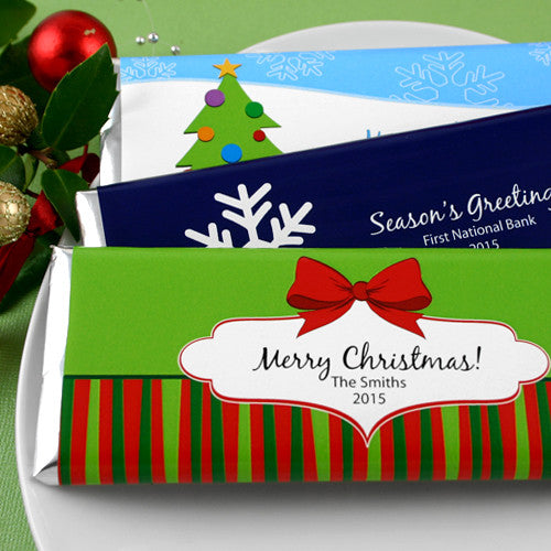 Personalized Christmas Holiday Hershey Bars