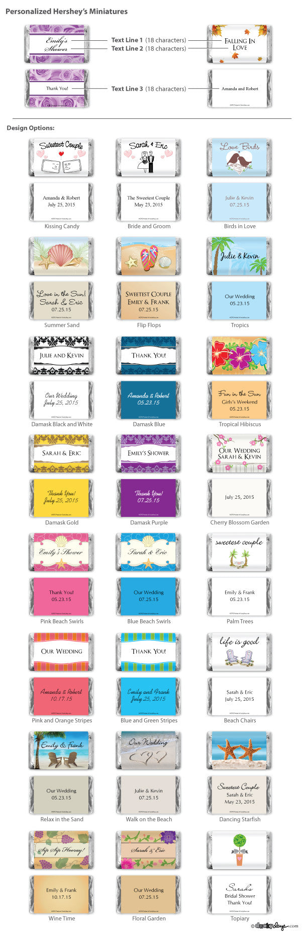 Personalized Wedding Hershey Miniatures
