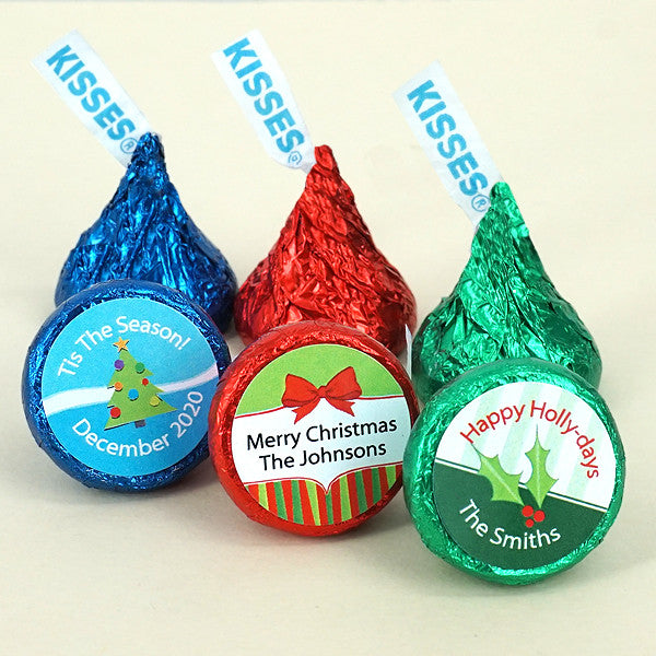 Christmas Hershey Kisses, Holiday Hershey Kisses, Red Hershey Kisses, Green Hershey Kisses, Blue Hershey Kisses