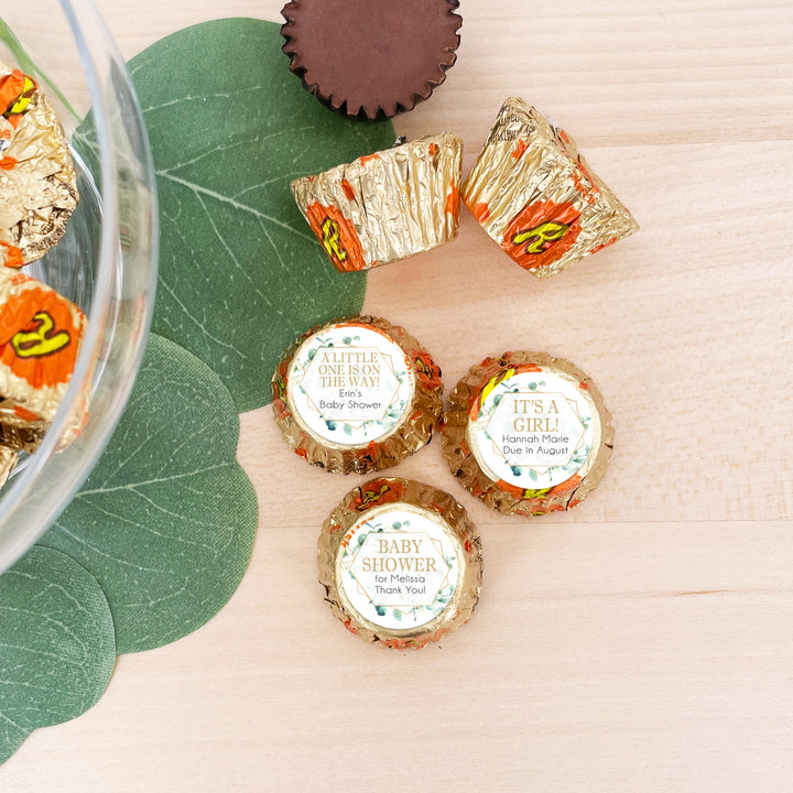 Personalized Reese's Baby Shower Favors, Eucalyptus