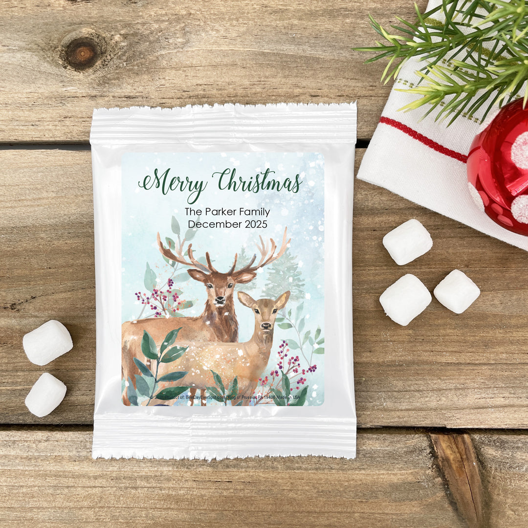 Personalized Christmas Hot Chocolate Favors & Gifts, Deer