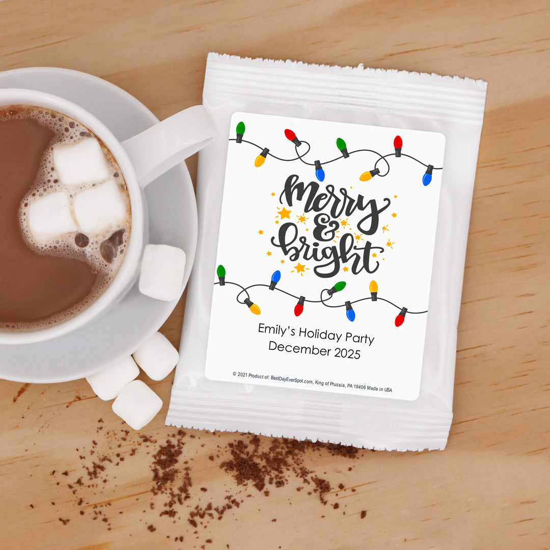 Christmas Hot Chocolate Favors & Gift, Merry and Bright