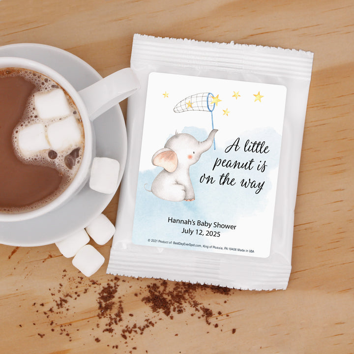 Baby Boy Elephant Cocoa Favors,  Baby Shower Favors, Personalized Hot Chocolate Favors