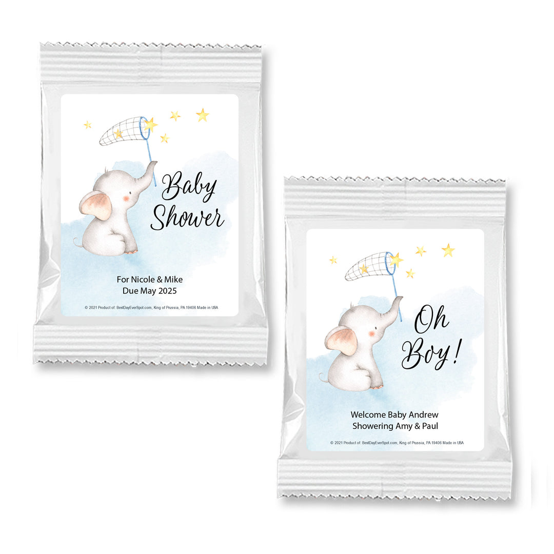 Baby Boy Elephant Cocoa Favors,  Baby Shower Favors, Personalized Hot Chocolate Favors