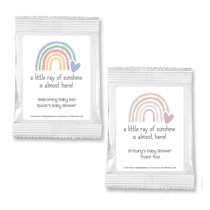 Personalized Hot Chocolate Baby Shower Favors, Rainbow Themed Baby Shower Cocoa Favor