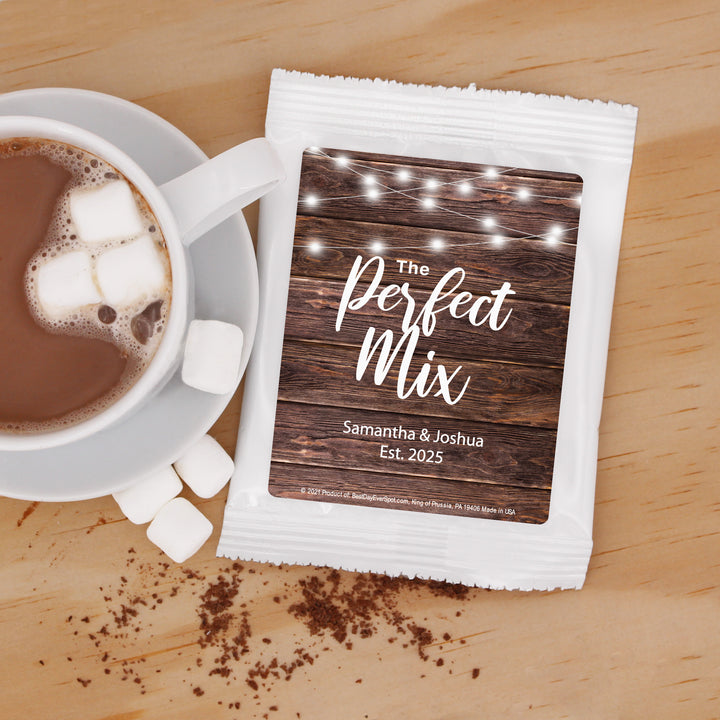 Personalized Hot Chocolate Wedding Favors, Bridal Shower Favors, Firefly Lights