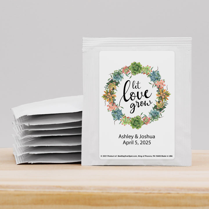 Personalized Bridal Shower Tea Bags, Let Love Grow
