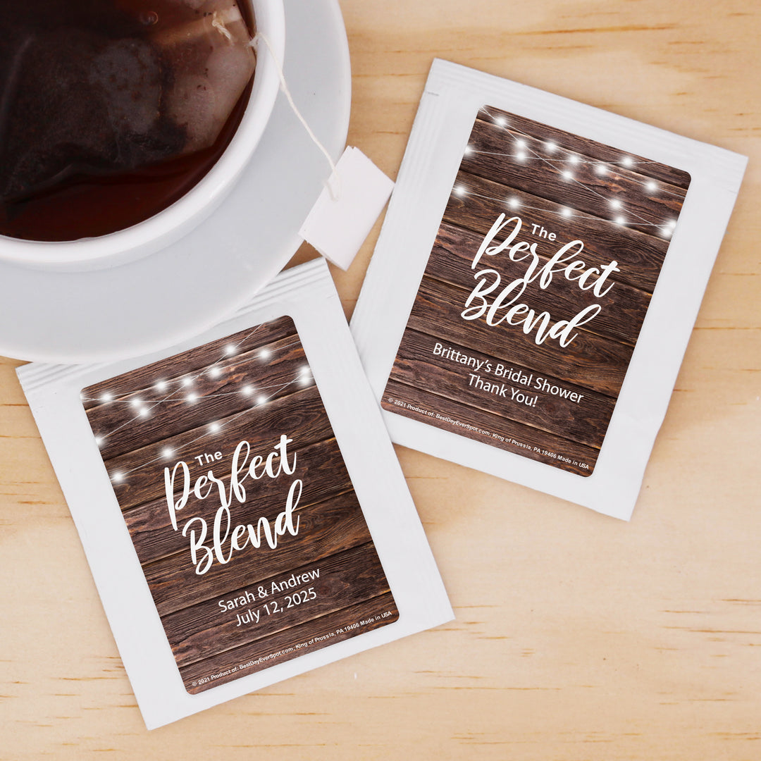 Bridal Shower Personalized Tea Bags, Firefly Lights