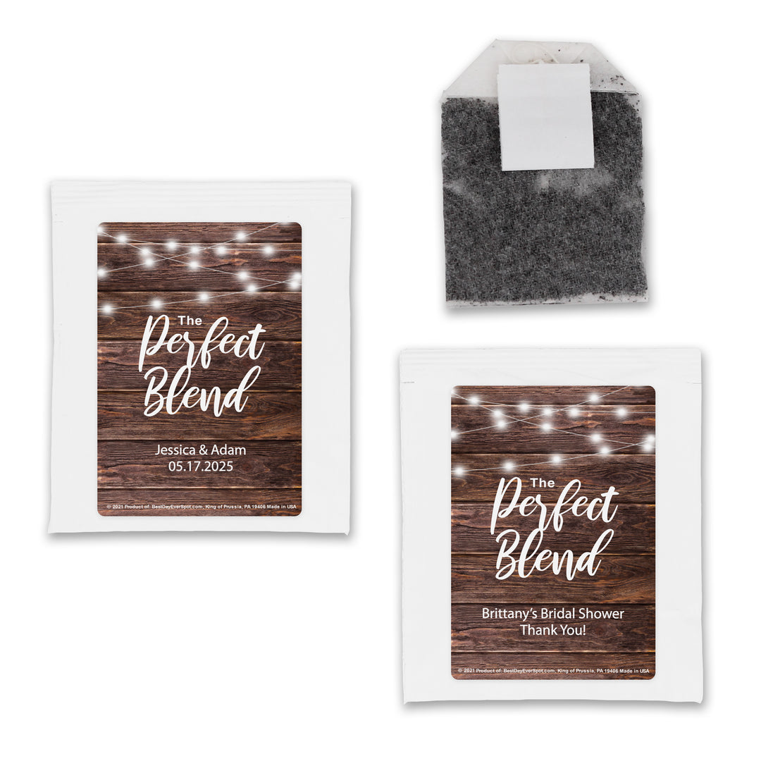 Bridal Shower Personalized Tea Bags, Firefly Lights