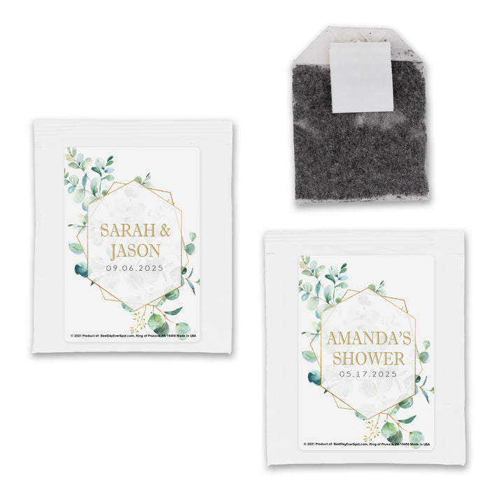 Bridal Shower Personalized Tea Bags, Eucalyptus