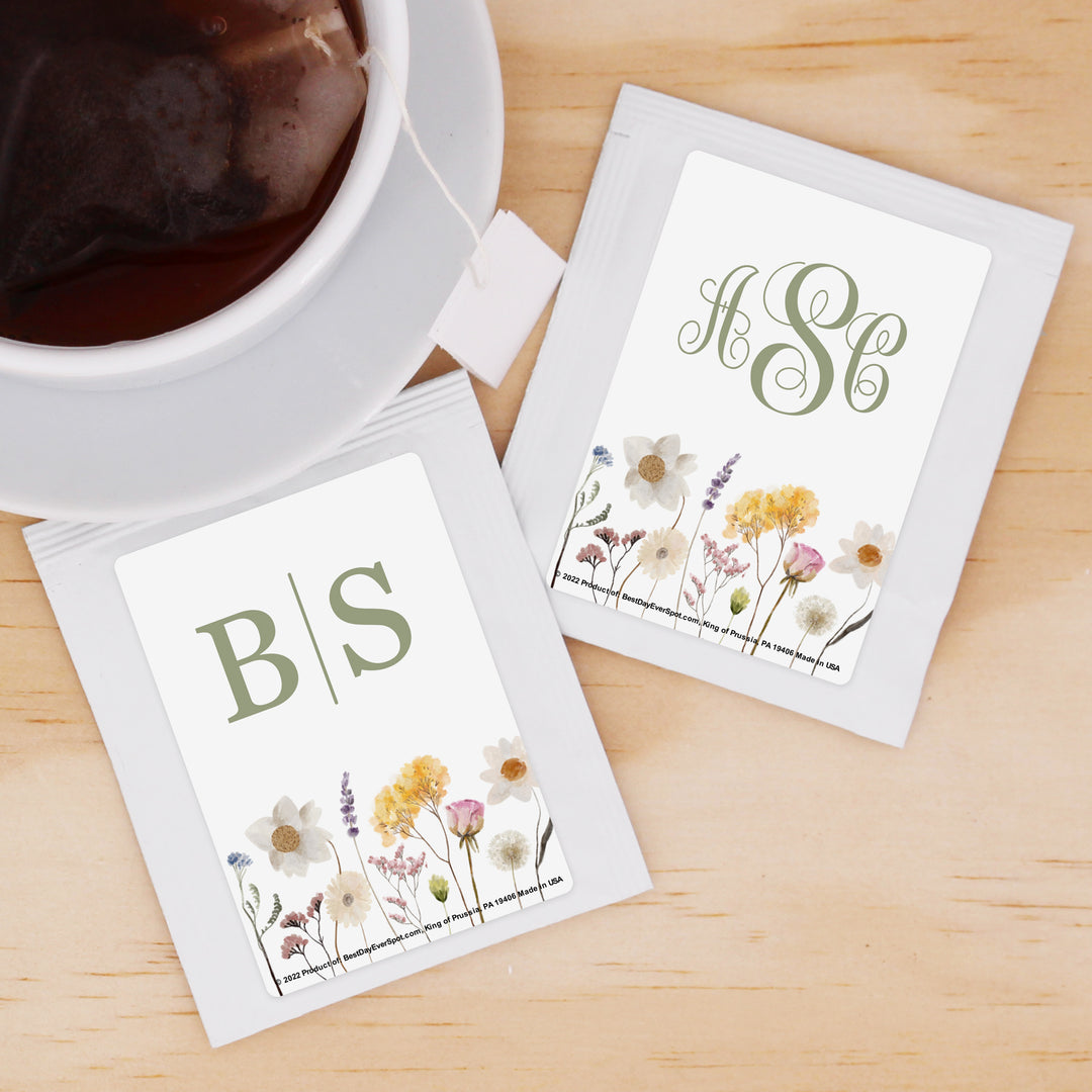 Monogrammed Favors, Wedding Favor Tea, Bridal Shower Tea Party