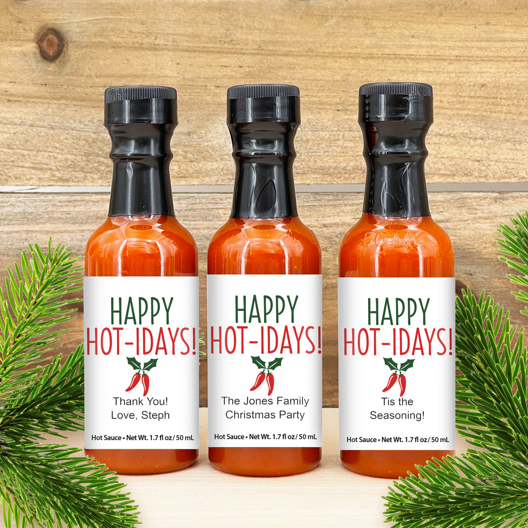 Hot Sauce Christmas Favor, Happy Hot-idays Hot Sauce, 1.7 oz