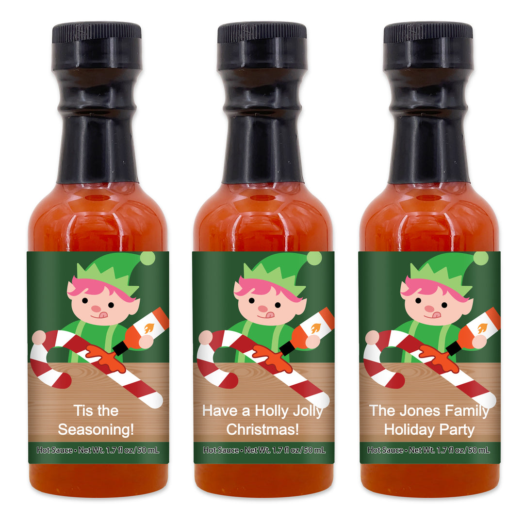 Elf Size Hot Sauce, Mini Hot Sauce Christmas Favors, 1.7 oz