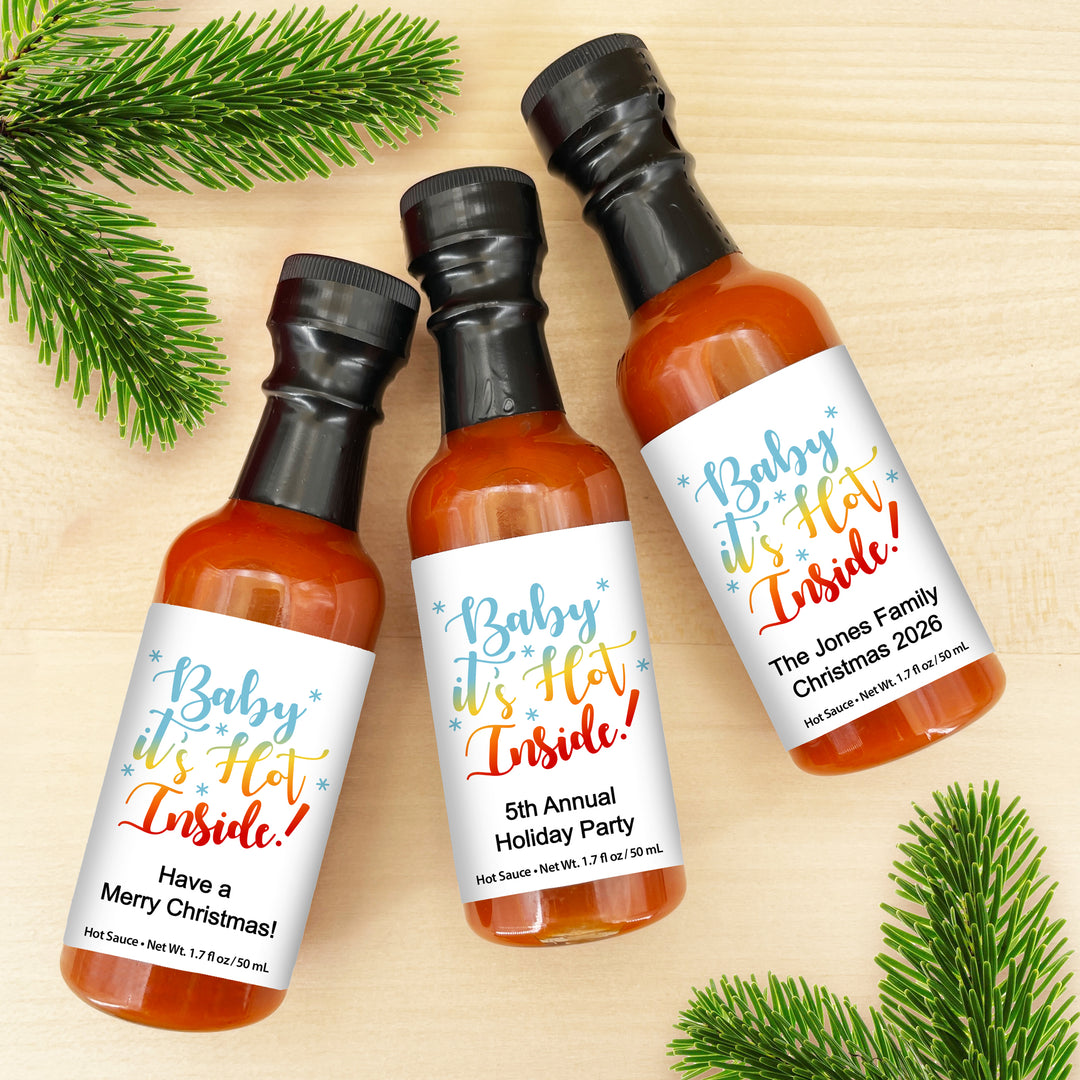 Baby it's Hot INSIDE Mini Hot Sauce Gift, Hot Sauce Christmas Favors, 1.7 oz