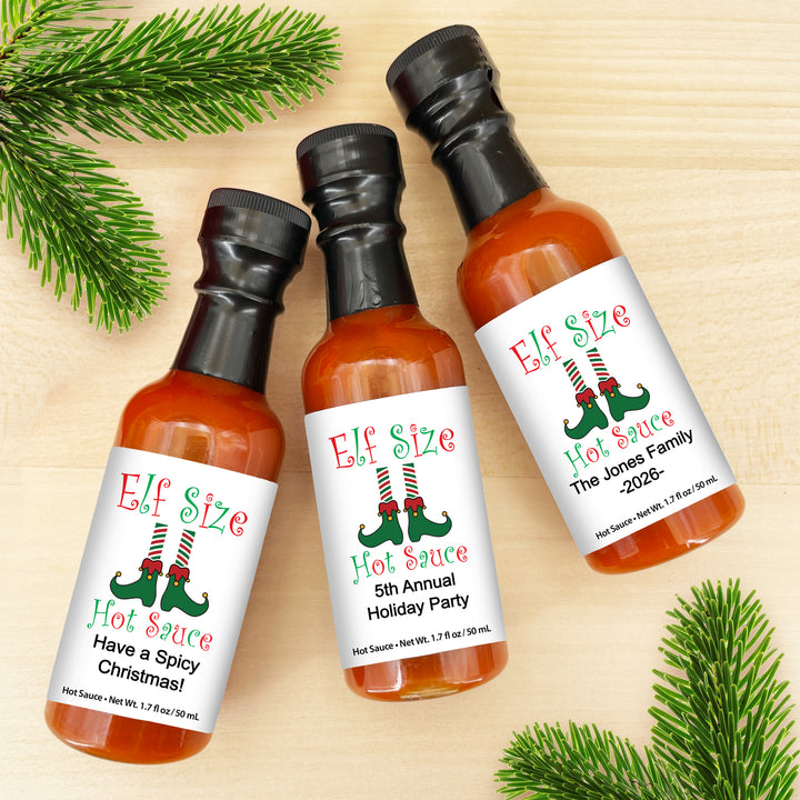 Mini Elf Size Hot Sauce, Hot Sauce Christmas Favors, 1.7 oz