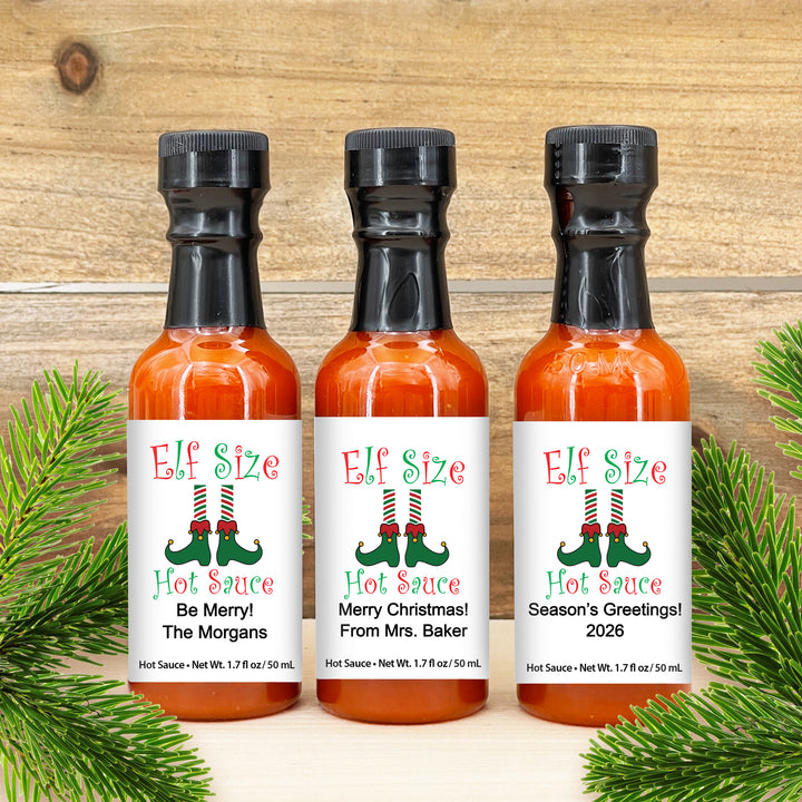 Mini Elf Size Hot Sauce, Hot Sauce Christmas Favors, 1.7 oz