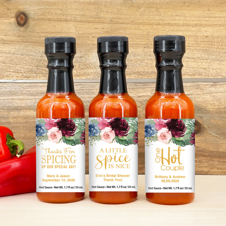 Hot Sauce Wedding Favors, Mini Hot Sauce, Custom Hot Sauce, 1.7 oz