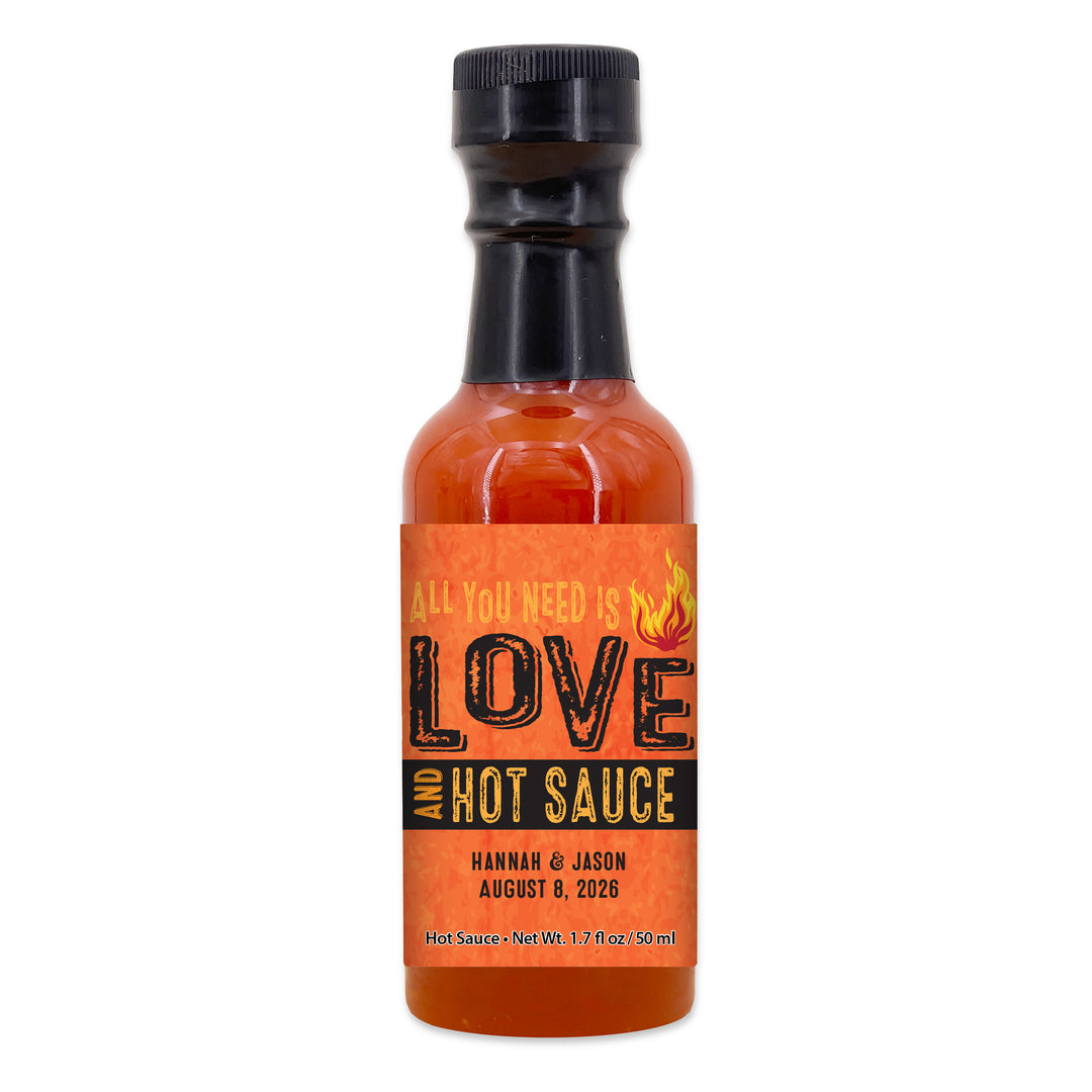 All You Need Hot Sauce Gifts, Mini Hot Sauce Bottles, Hot Sauce Wedding Favors - 1.7oz