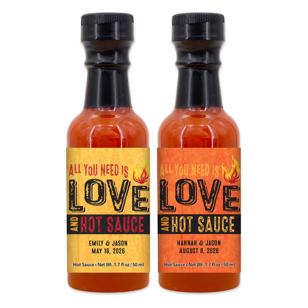 All You Need Hot Sauce Gifts, Mini Hot Sauce Bottles, Hot Sauce Wedding Favors - 1.7oz