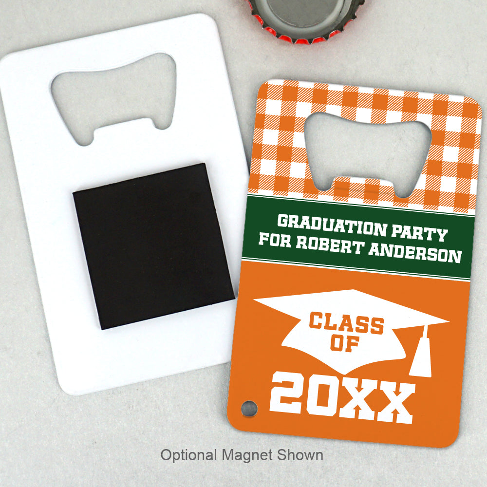 Graduation Stainless Steel Credit Card Bottle Openers