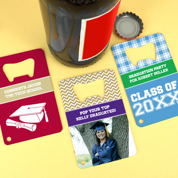 Graduation Stainless Steel Credit Card Bottle Openers