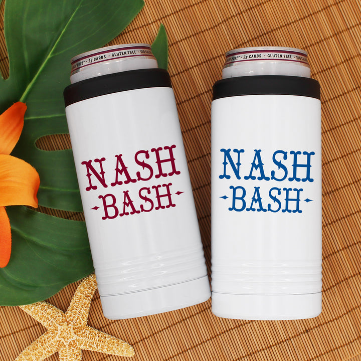 Nash Bash Slim Can Cooler, Personalized Bride Gift, Bridesmaid Gift