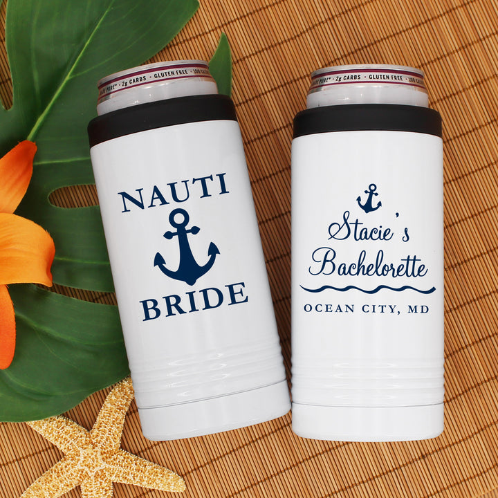 Nauti Bride Slim Can Cooler, Personalized Bride Gift, Bridesmaid Gift