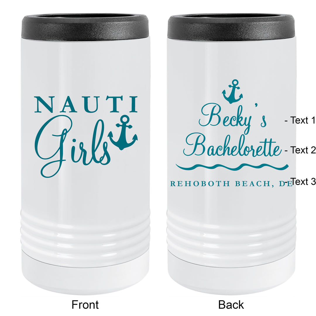 Nauti Bride Slim Can Cooler, Personalized Bride Gift, Bridesmaid Gift