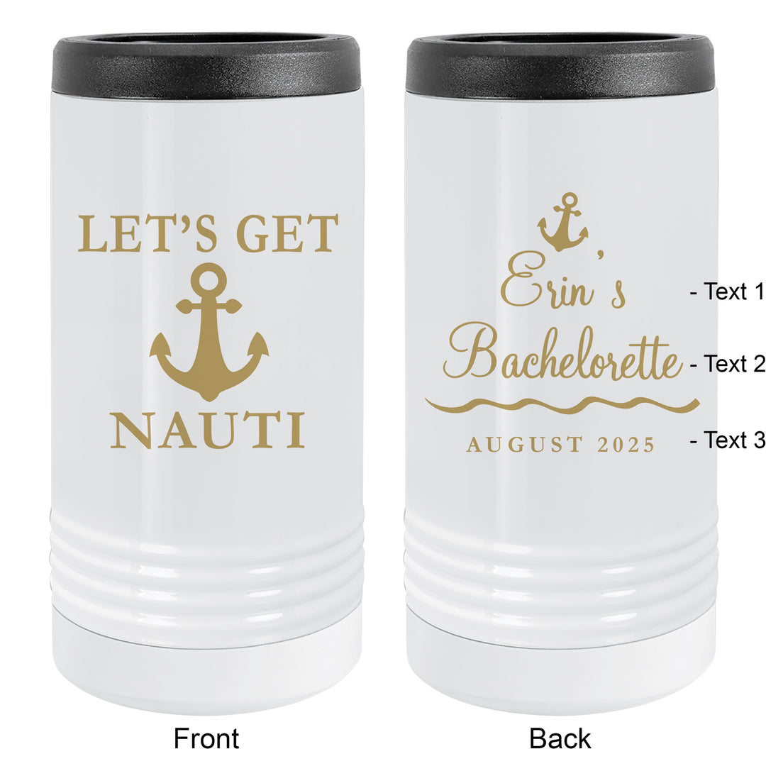 Nauti Bride Slim Can Cooler, Personalized Bride Gift, Bridesmaid Gift