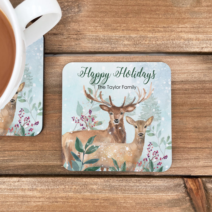 Holiday Deer Coasters