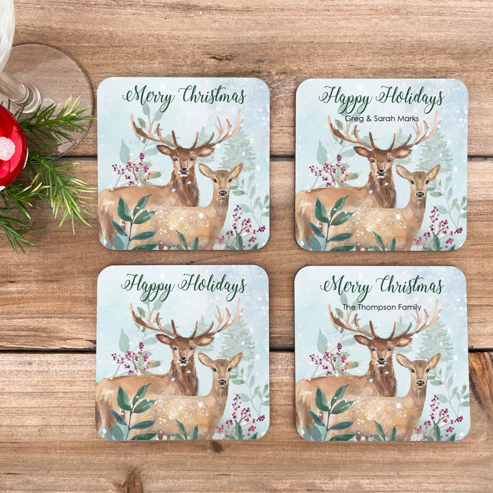 Holiday Deer Coasters