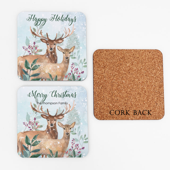 Holiday Deer Coasters