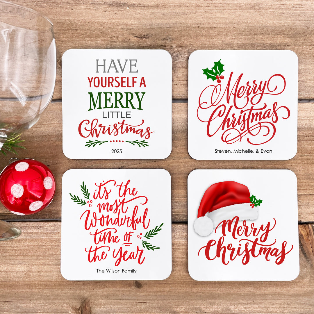 Traditional Christmas Coasters, Christmas Sayings,
