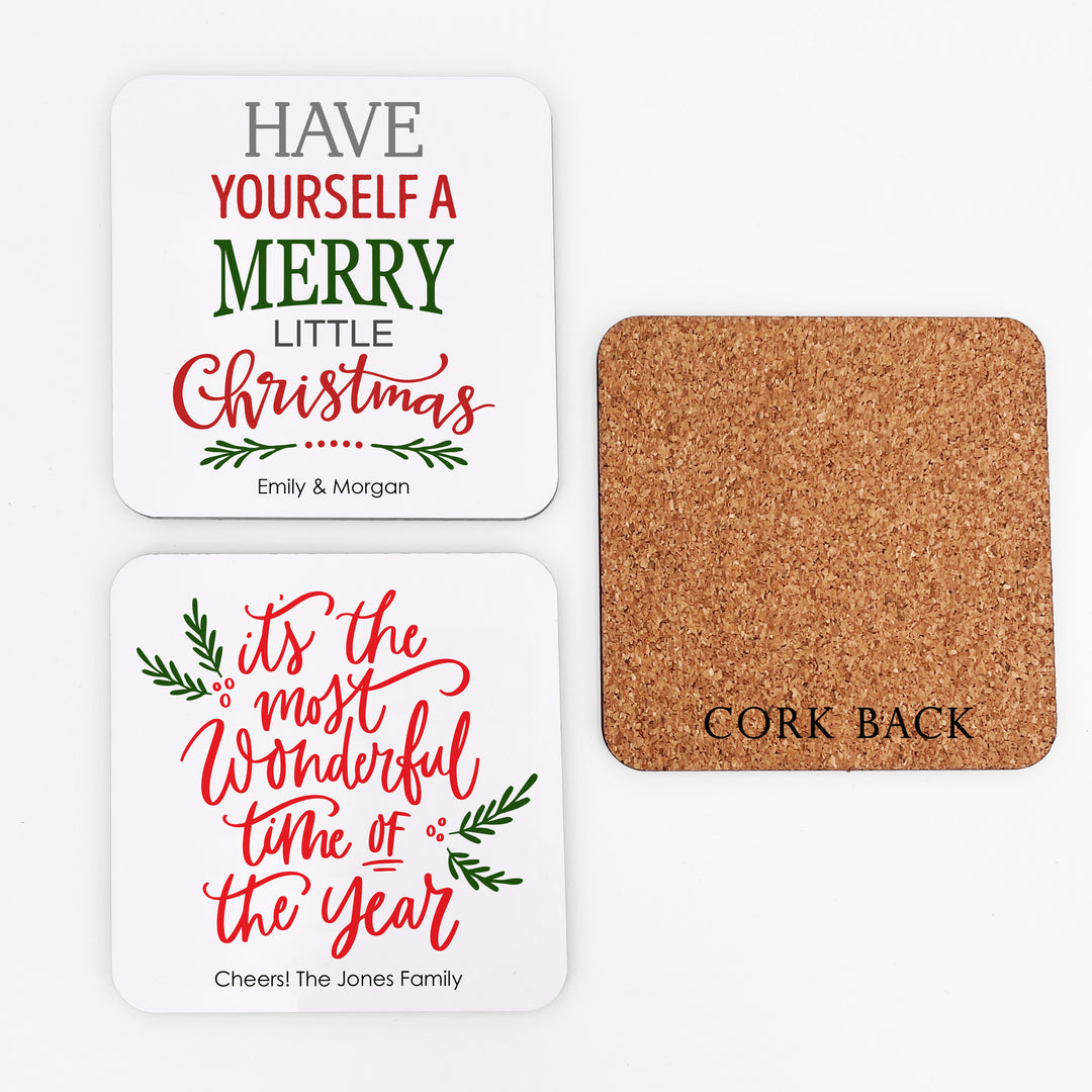Traditional Christmas Coasters, Christmas Sayings,