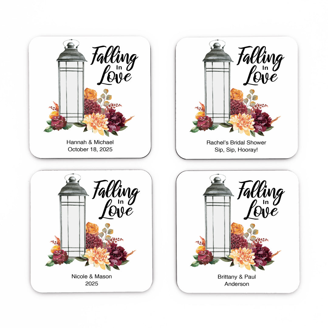 Falling in Love Wedding Coasters, Personalized Wedding Favors