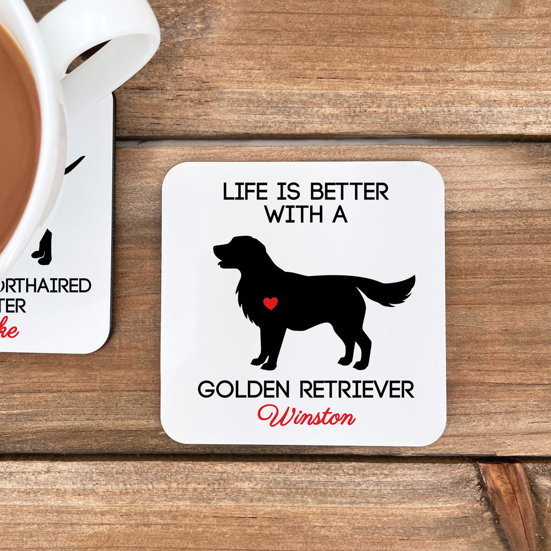 Personalized Dog Breed Coasters, Puppy Dog Lover Gift