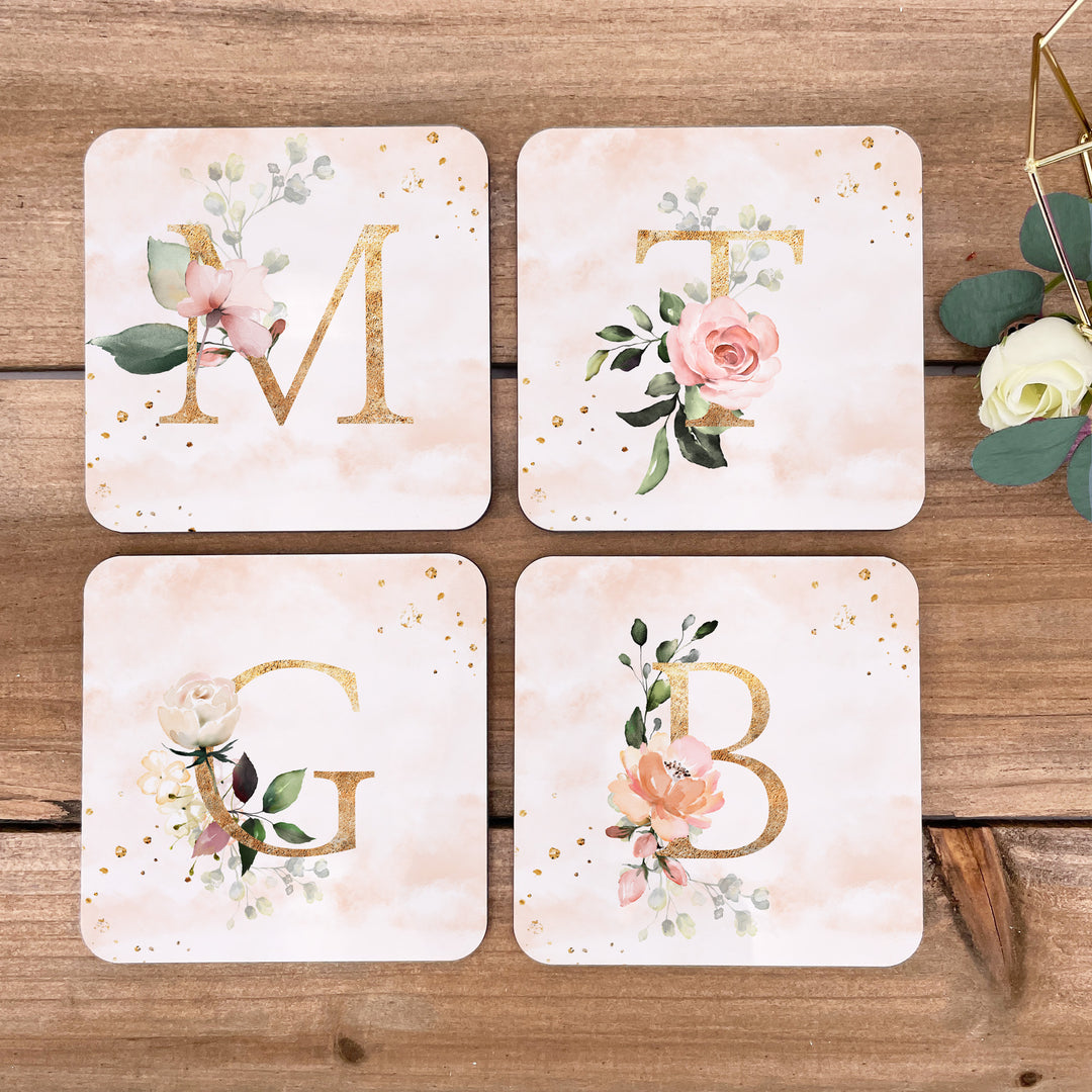 Monogram Coasters, Personalized Initial Coasters