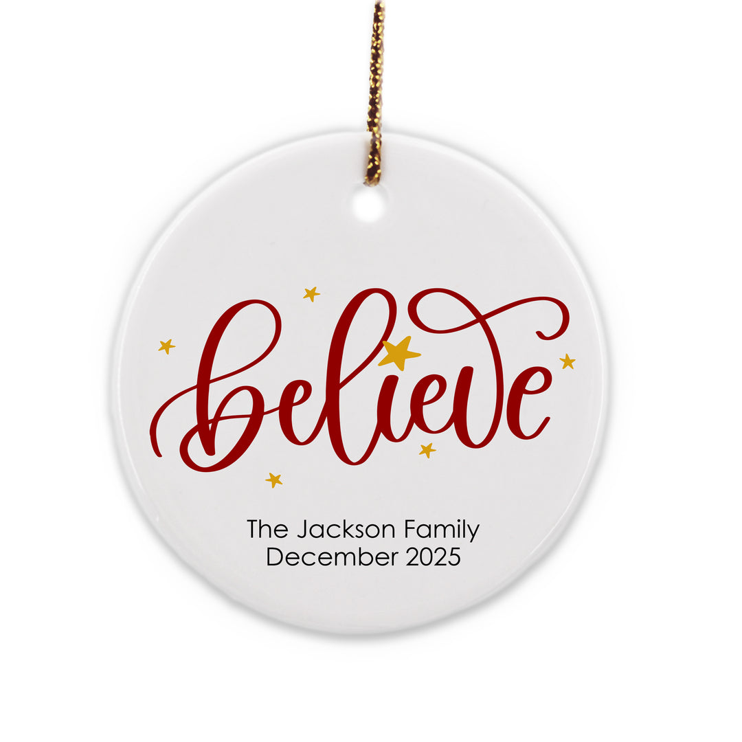 Personalized Christmas Tree Ornament - Believe