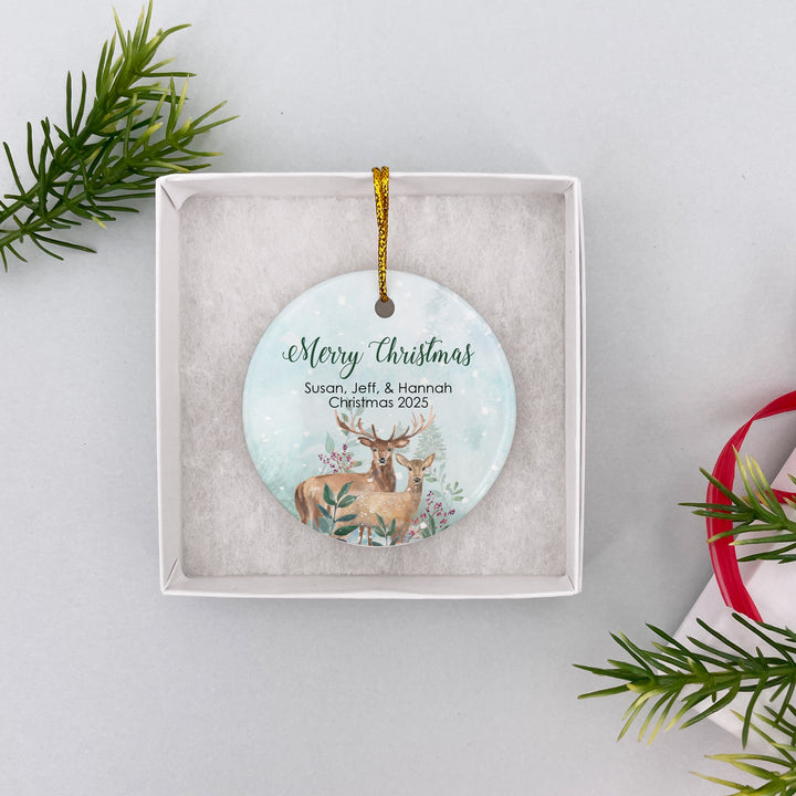 Deer Personalized Christmas Ornament