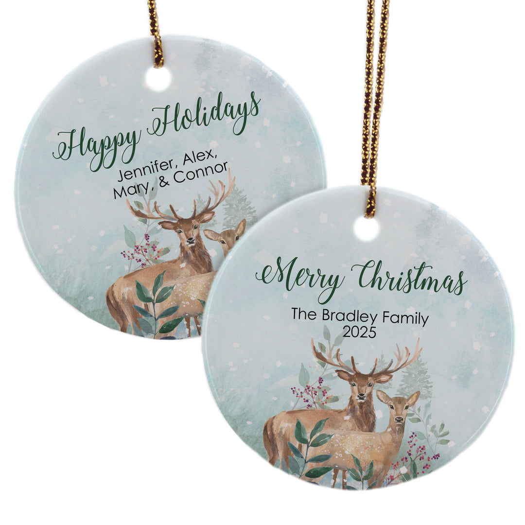 Deer Personalized Christmas Ornament